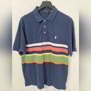 Polo Ralph Lauren Classic Fit Colorblock Stripe Cotton Mesh Polo Men's Large